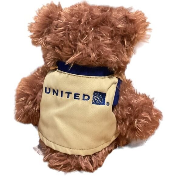 United Airlines Build-A-Bear Workshop Teddy Bear With Vest 12" Plush Polyester F - Picture 4 of 8